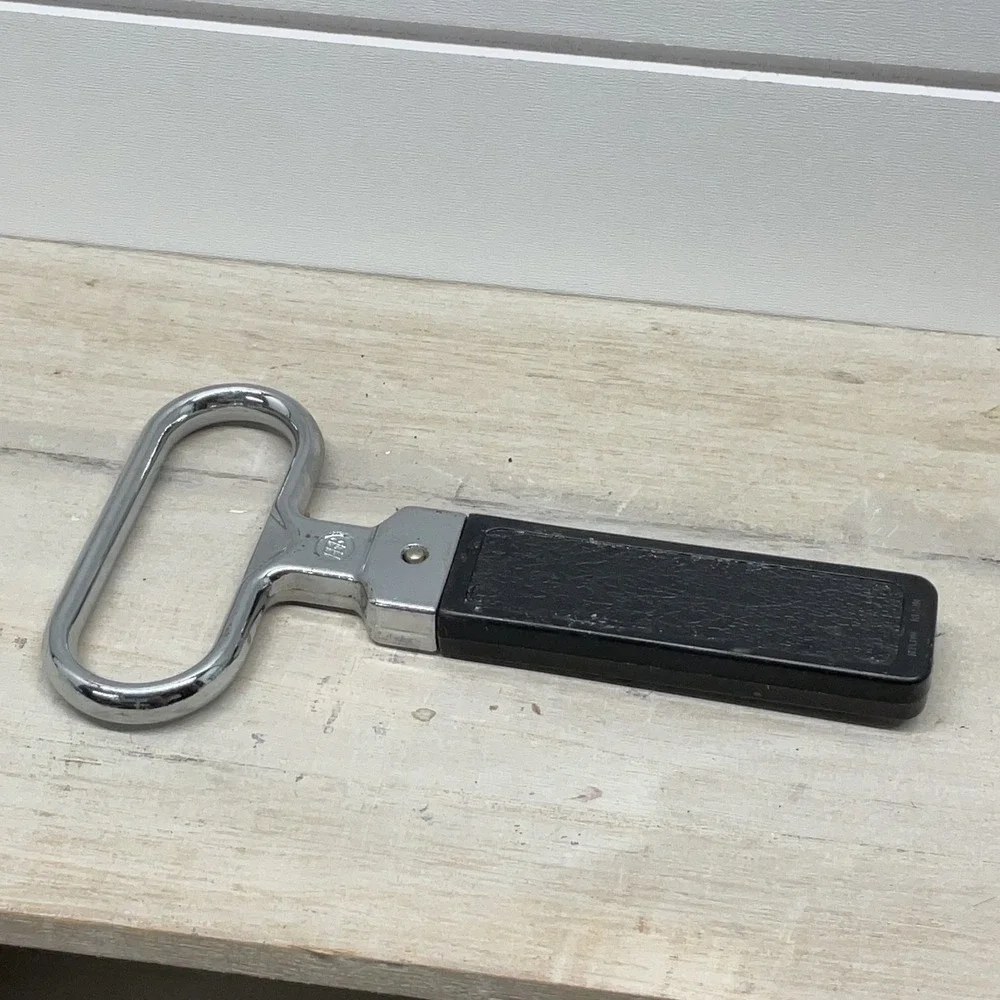 Vintage F.B. Italy Chrome Two-Prong Ah-So Wine Cork Puller Bottle Opener Black